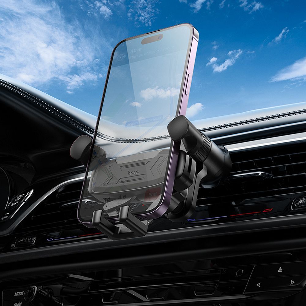 Suport auto pentru telefon Hoco Gravity pentru grilă H66, negru