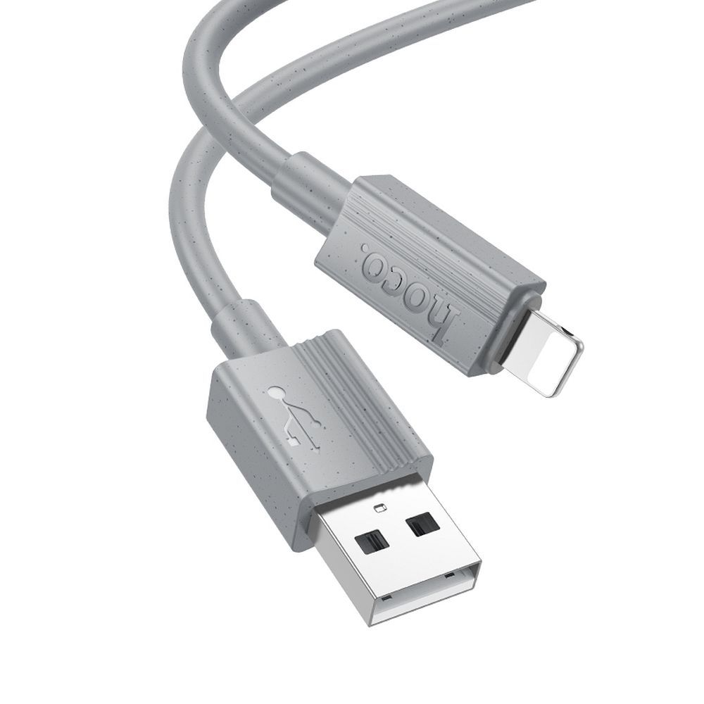 Cablu date și încărcare USB-A la Lightning, 2.4A, 1m, Hoco X107, gri