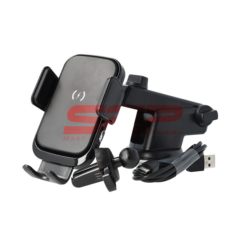 Suport auto cu incarcare wireless Quick Charge 15W pentru parbriz masina