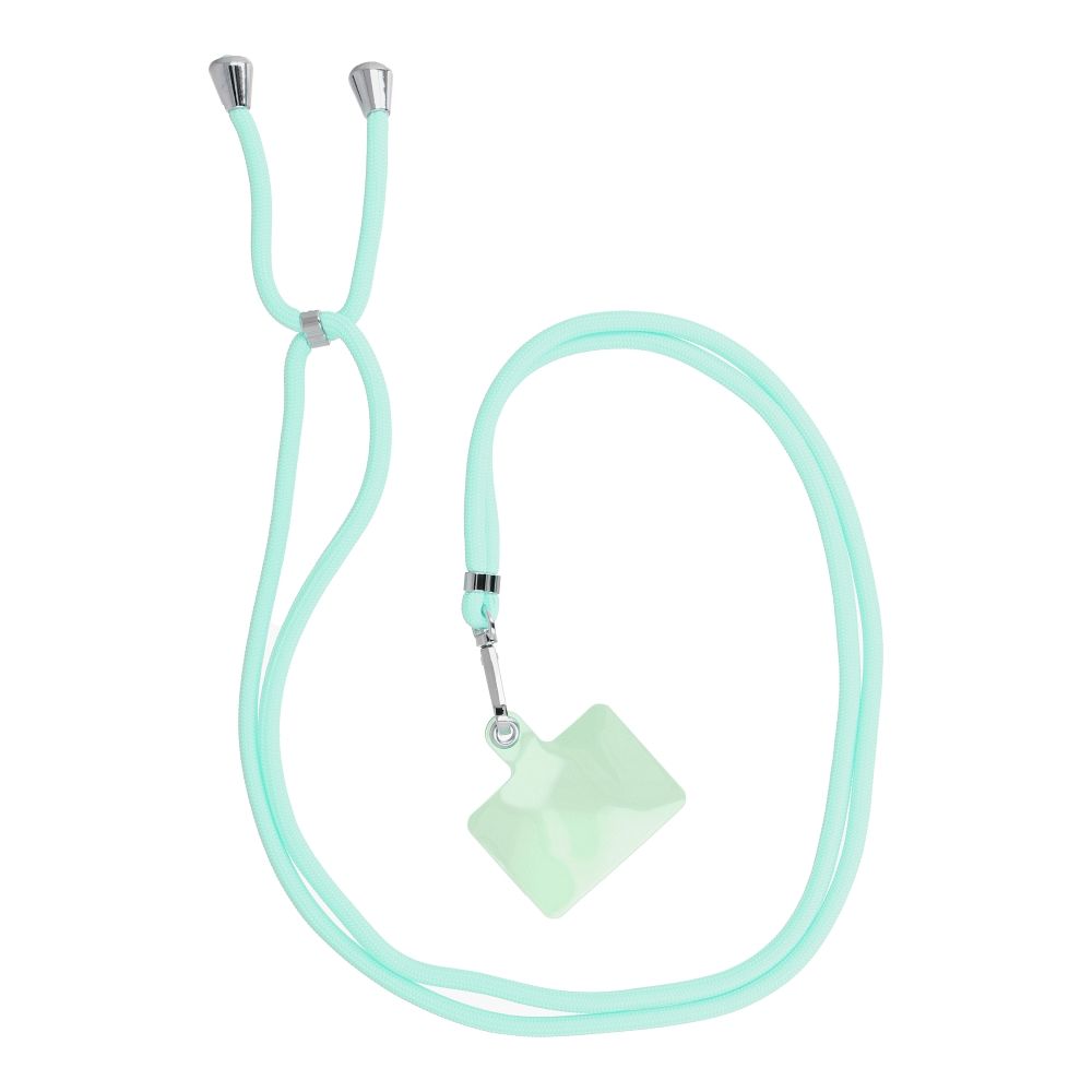 Șnur telefon SWING (6mm), pandantiv cu lungime reglabilă / lungime cablu 165cm (max 82,5cm în buclă) / pe umăr sau gât – verde deschis