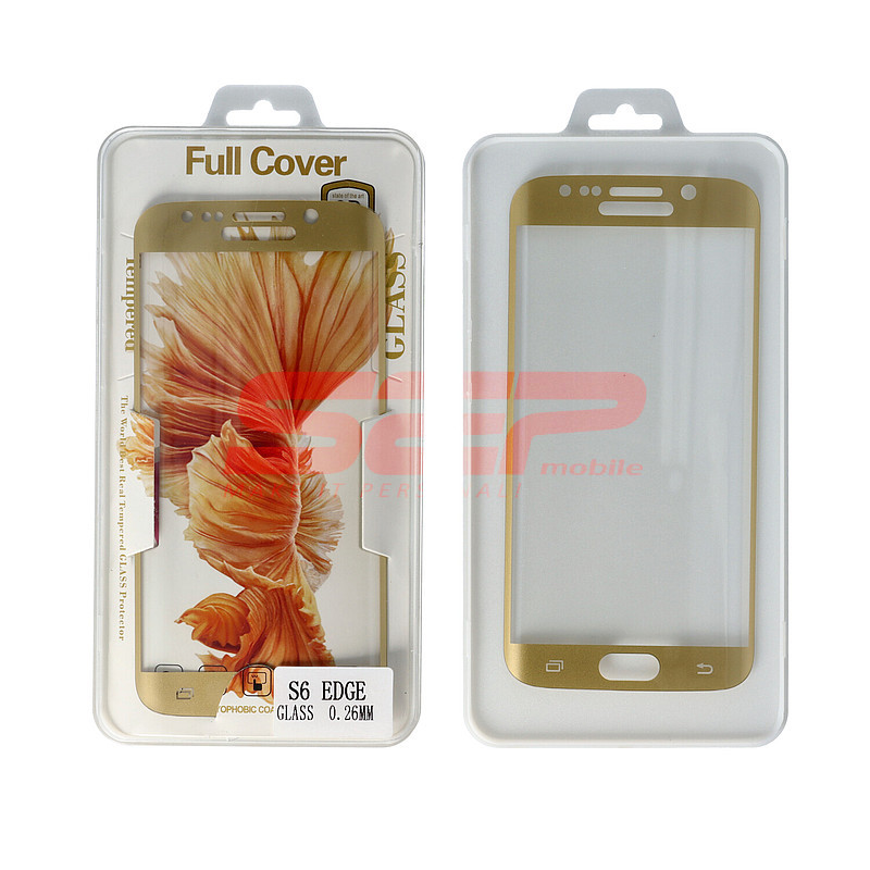 Geam CURBAT protectie display sticla 0,26 mm Samsung Galaxy S6 edge GOLD