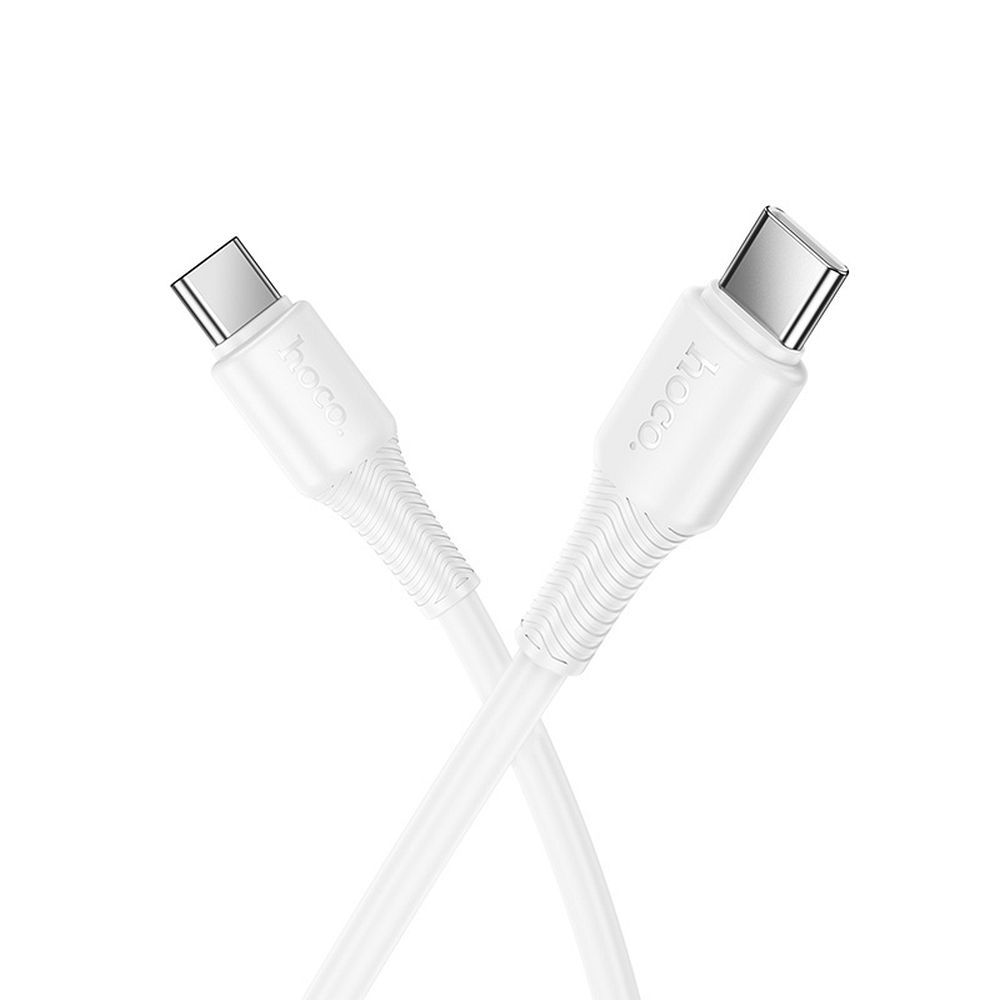 Cablu date și încărcare hoco. USB-C la USB-C, 3A, 60W, 1m, X120, alb