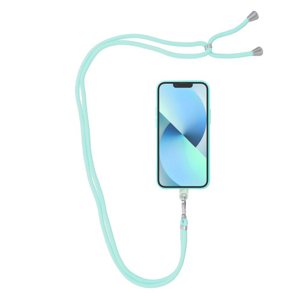 Șnur telefon SWING (6mm), pandantiv cu lungime reglabilă / lungime cablu 165cm (max 82,5cm în buclă) / pe umăr sau gât – verde deschis