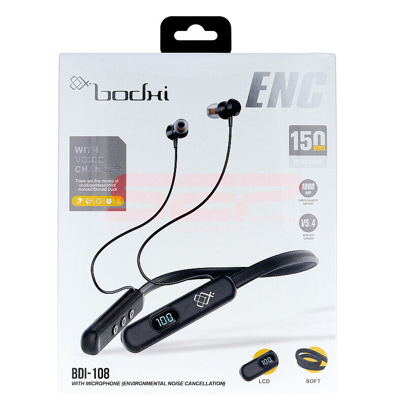 Casti audio stereo Wireless cu voice changer Bodhi BDI-108 BLACK