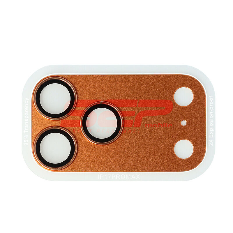 Protectie sticla Metal Full Cover camera foto Apple iPhone 17 Pro Max Cosmic Orange