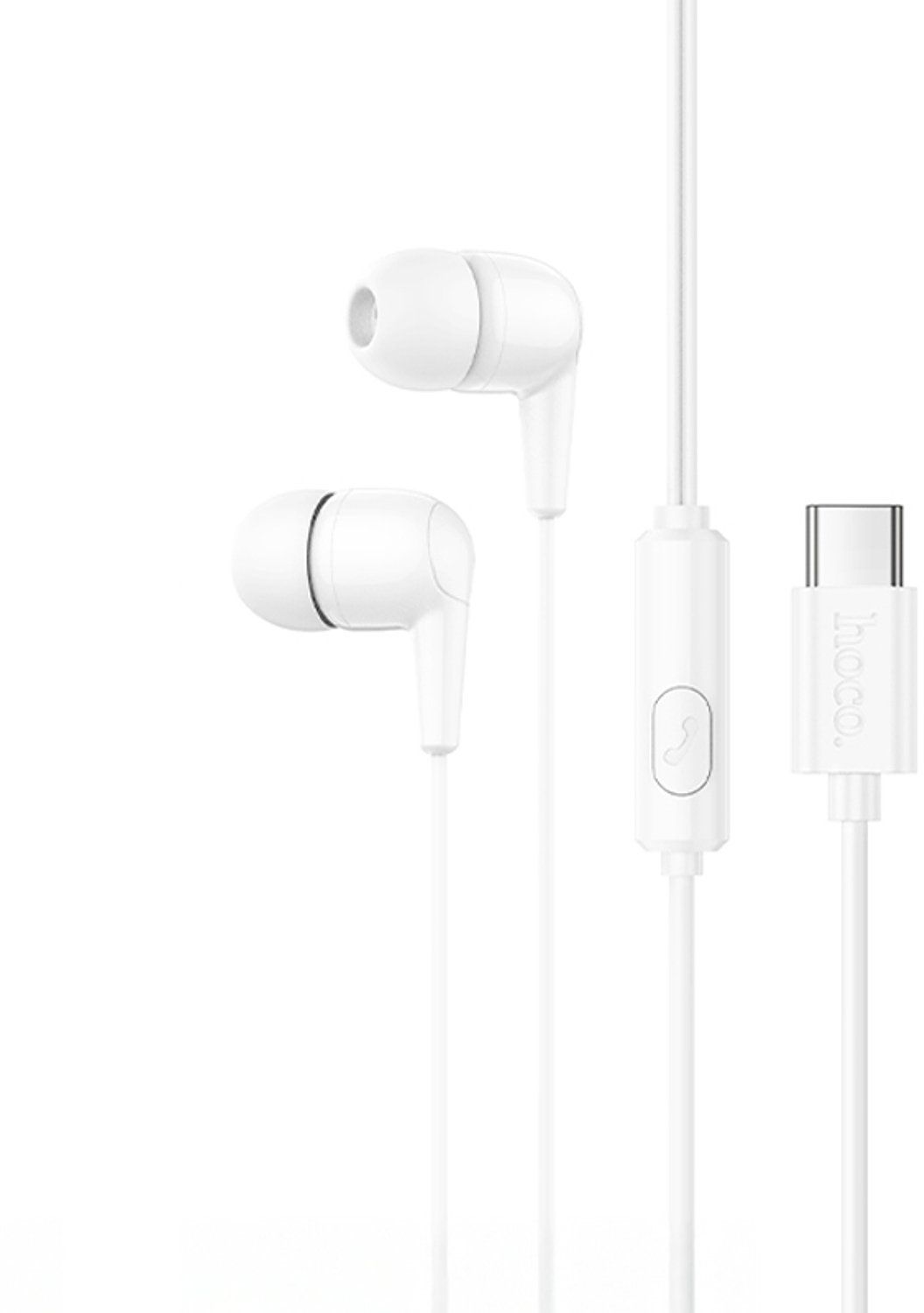 Căști cu fir USB-C și microfon, Hoco M97, albe