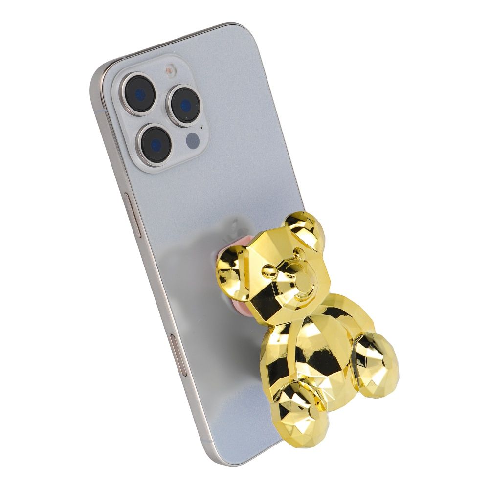 Suport telefon cu autoadeziv  BEAR, auriu