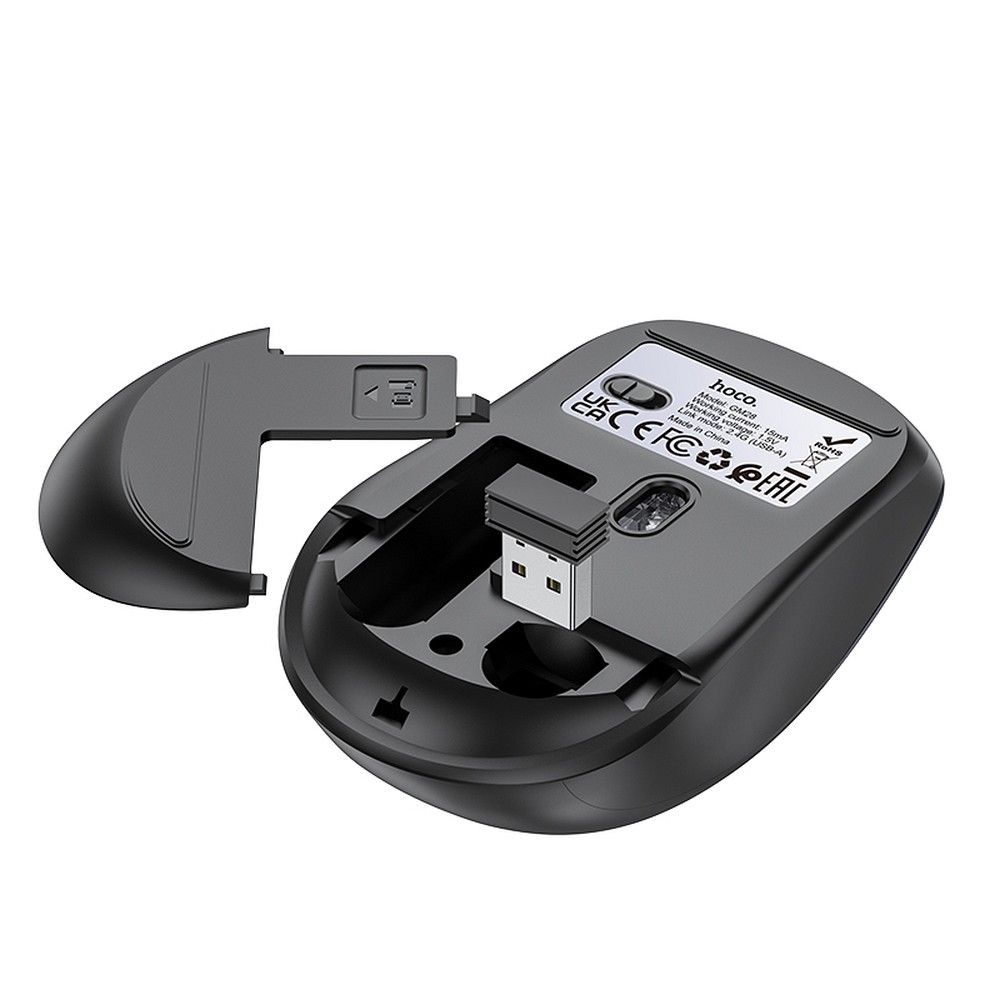 Mouse wireless hoco. 2.4G, GM28, negru