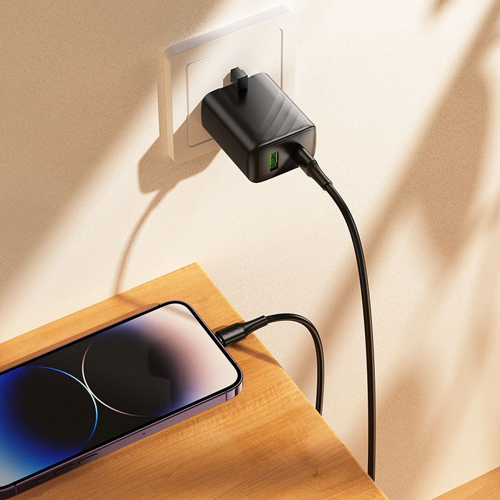 Cablu date hoco. USB-C la Lightning, PD, 27W, 1m, X120, negru