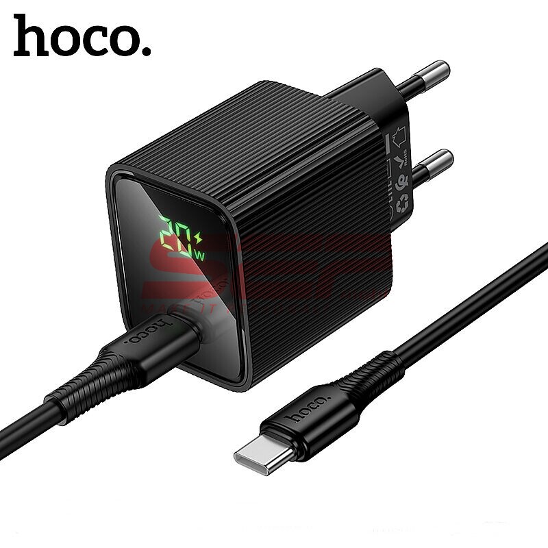 Incarcator retea Fast Charge Type-C - Type-C 20W cu display digital Hoco. CS82A