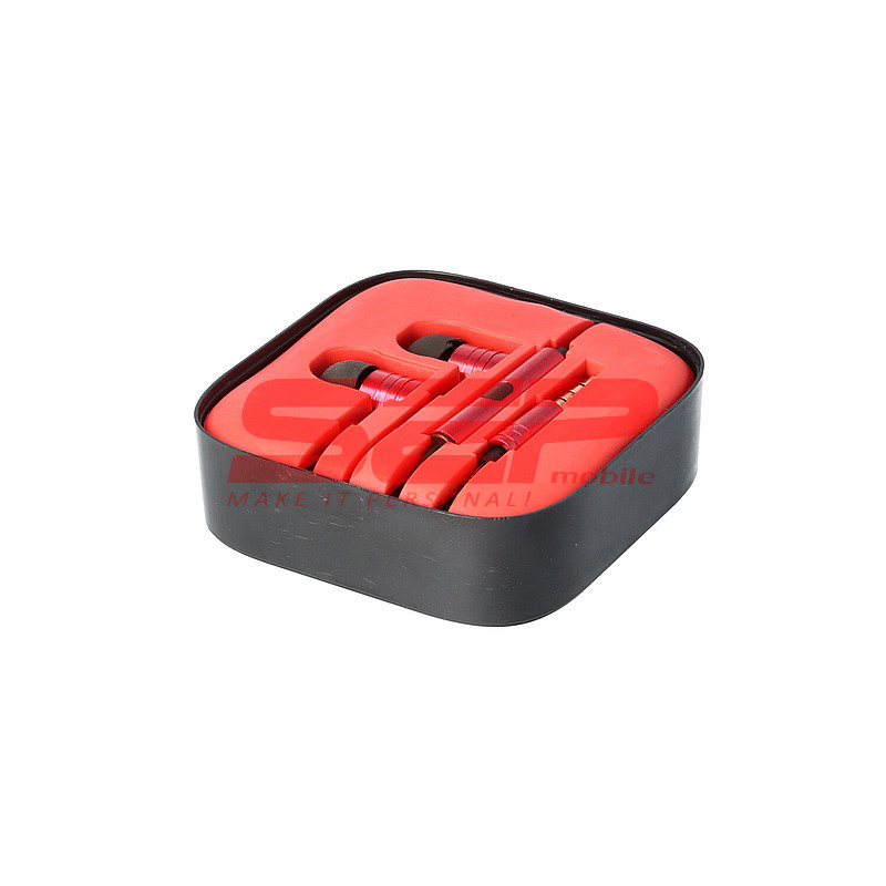 Casti audio In-Ear Stereo Metal universal 3,5mm RED