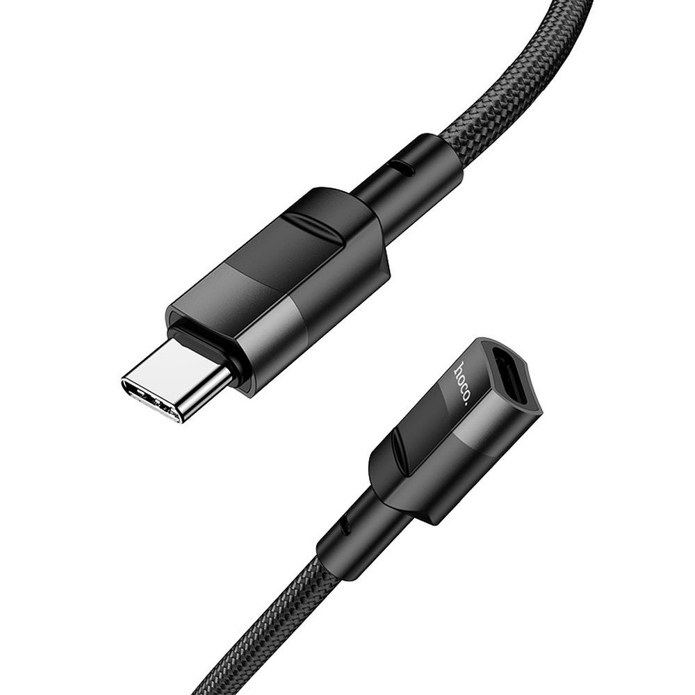 Adaptor OTG USB-C la USB-C (mamă-tată) 3A, Hoco U107, 1.2 m, negru