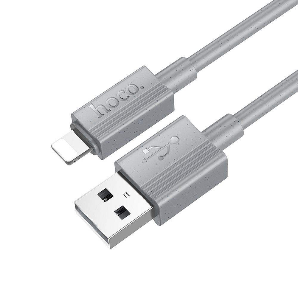 Cablu date și încărcare USB-A la Lightning, 2.4A, 1m, Hoco X107, gri