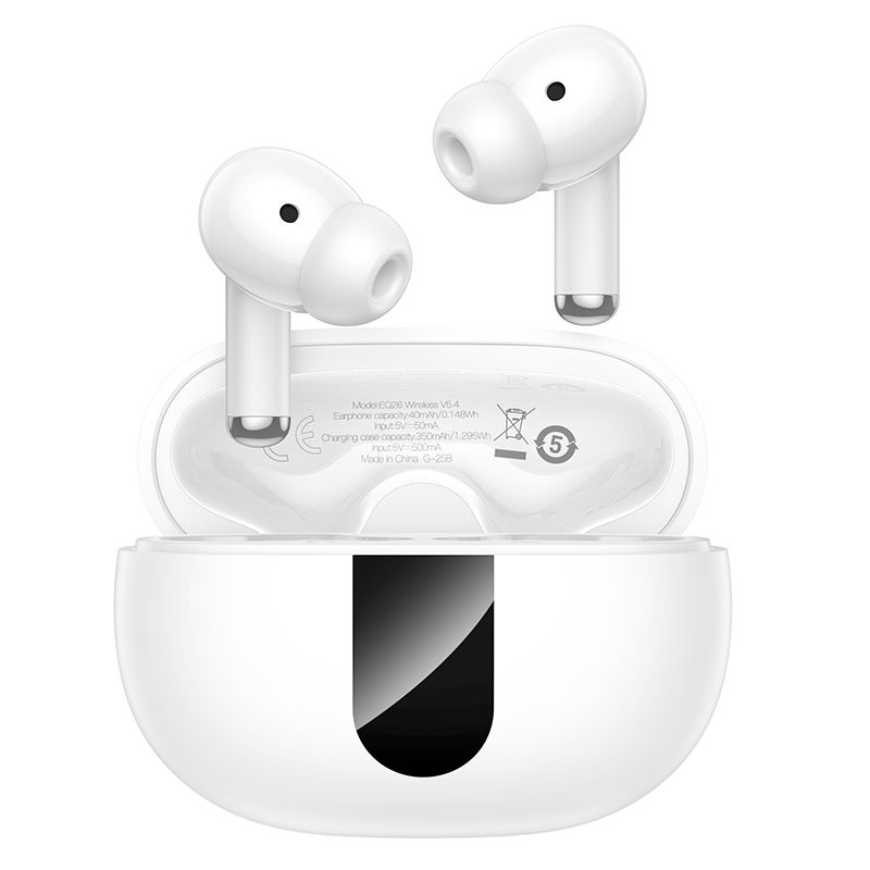 Căști wireless TWS ANC + ENC, Hoco EQ26, albe