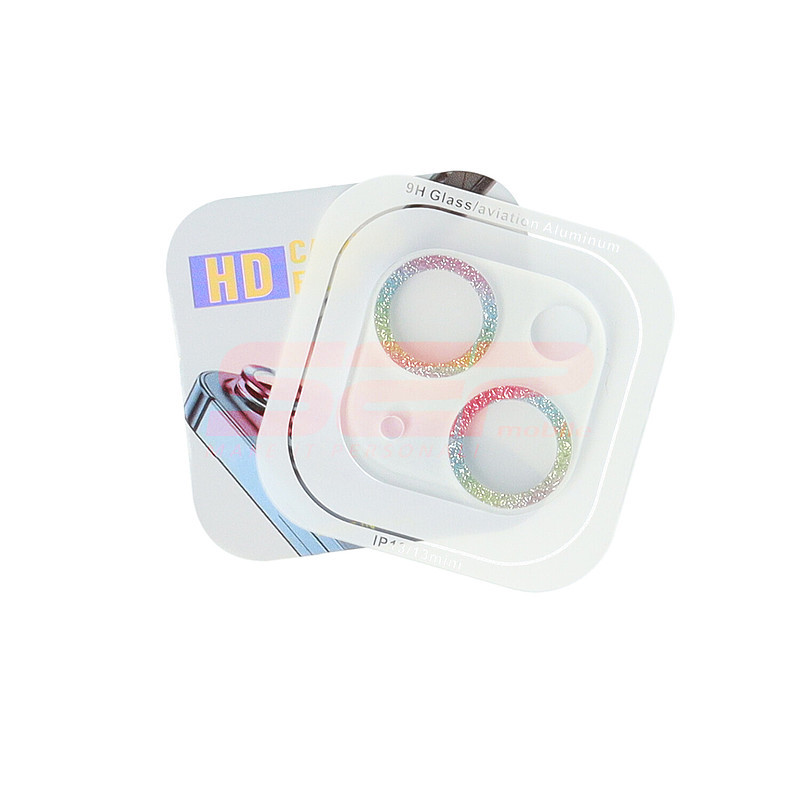Protectie sticla camera foto Glitter Apple iPhone 13 RAINBOW