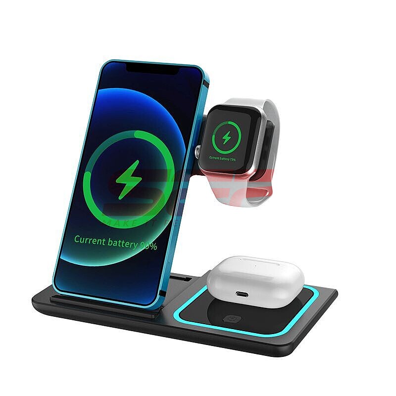 Incarcator retea wireless pliabil Fast Charge 3 in 1 15W X455
