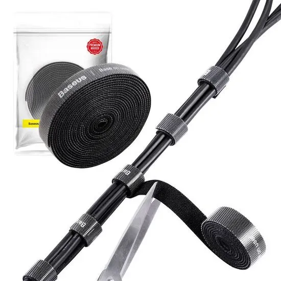 Banda velcro organizare cabluri, Baseus, 3 m, Negru