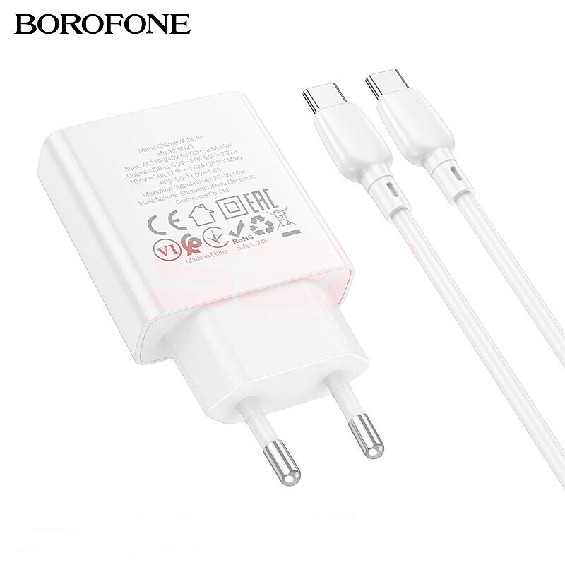 Incarcator retea Fast Charge Ultra Thin Type-C - Type-C 20W Borofone BN23