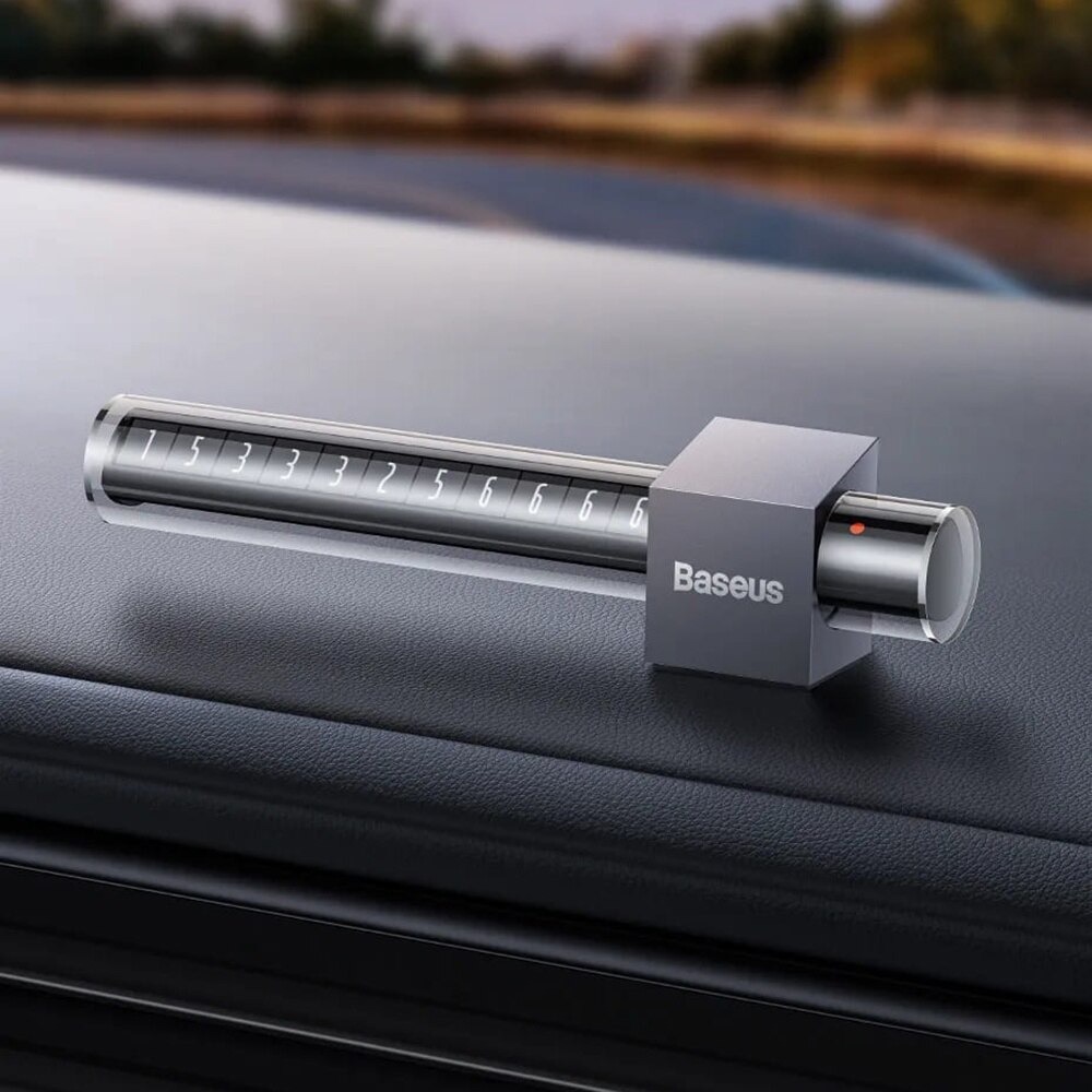 Suport Auto pentru Numar de Telefon, Baseus, Fixare Adeziva, Aluminiu, Gri