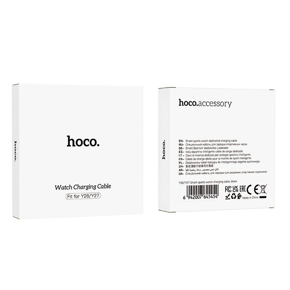 Încărcător cu cablu pentru smartwatch HOCO Y26 / Y27, 0.6m, negru