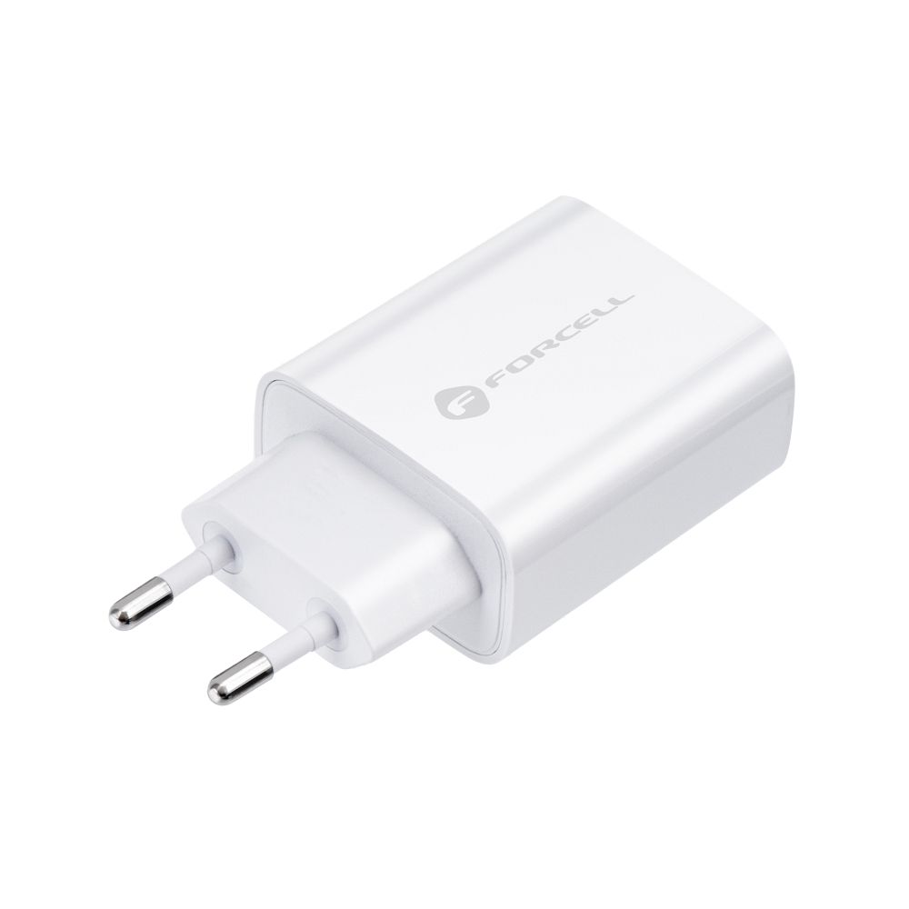 Încărcător rețea Forcell USB C, QC4.0, PD 3A, 25W, Alb