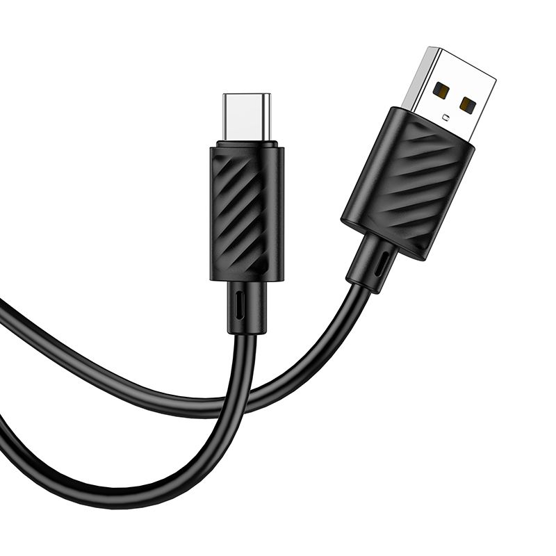 Cablu date și încărcare hoco. USB-A la USB-C, 3A, 2m, X88, negru
