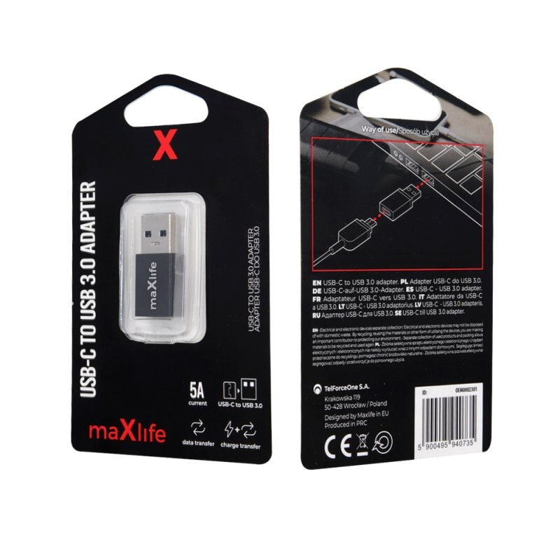 Adaptor OTG Maxlife USB-C la USB-A , negru