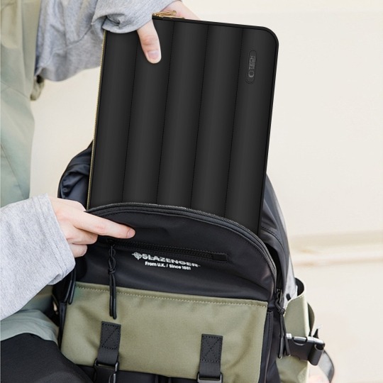 Geantă laptop 15/16 inch si husa pentru accesorii TECH-PROTECT Puffy, neagra