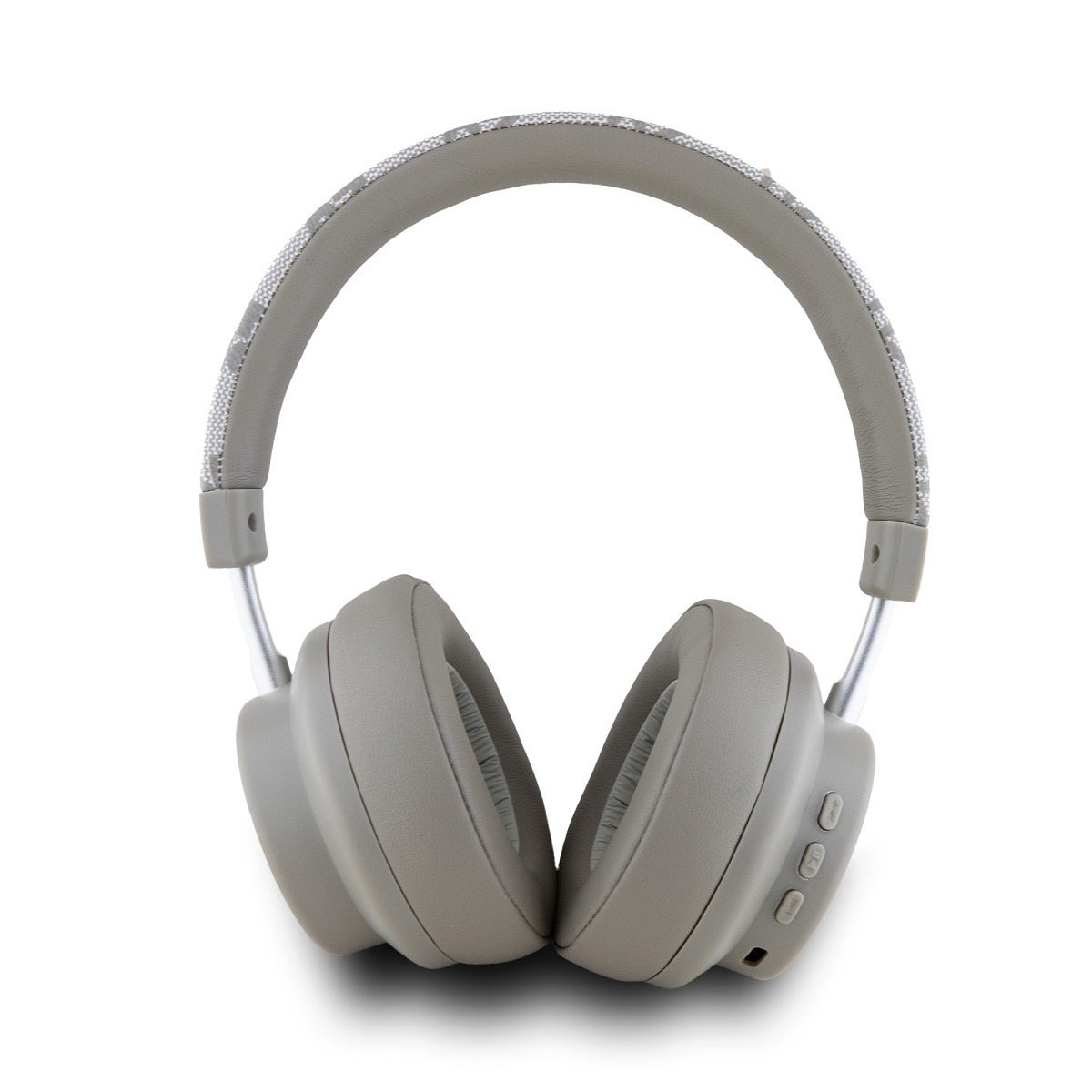 Căști wireless On-Ear DKNY PU Leather Checkered Pattern, Bluetooth, beige