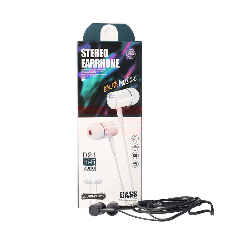Handsfree In-Ear Audio Stereo D21 BLACK