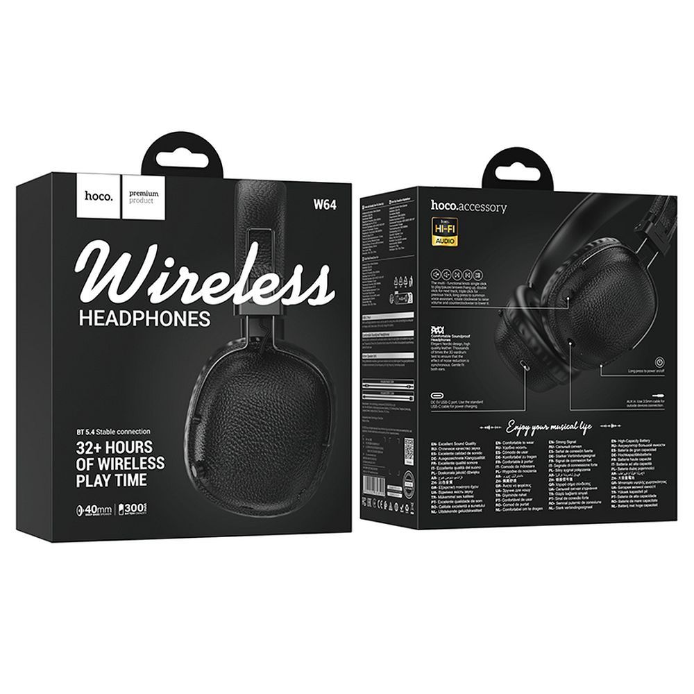 Căști wireless Hoco W64, negre