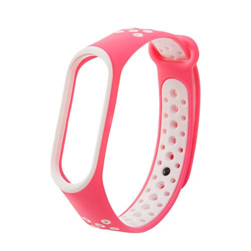 Curea din silicon pentru Xiaomi Mi Band 4 / Mi Band 3, alb cu roz