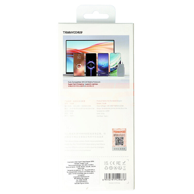Incarcator retea Super Fast Charge USB-C 120W TRANYOO T-EU8