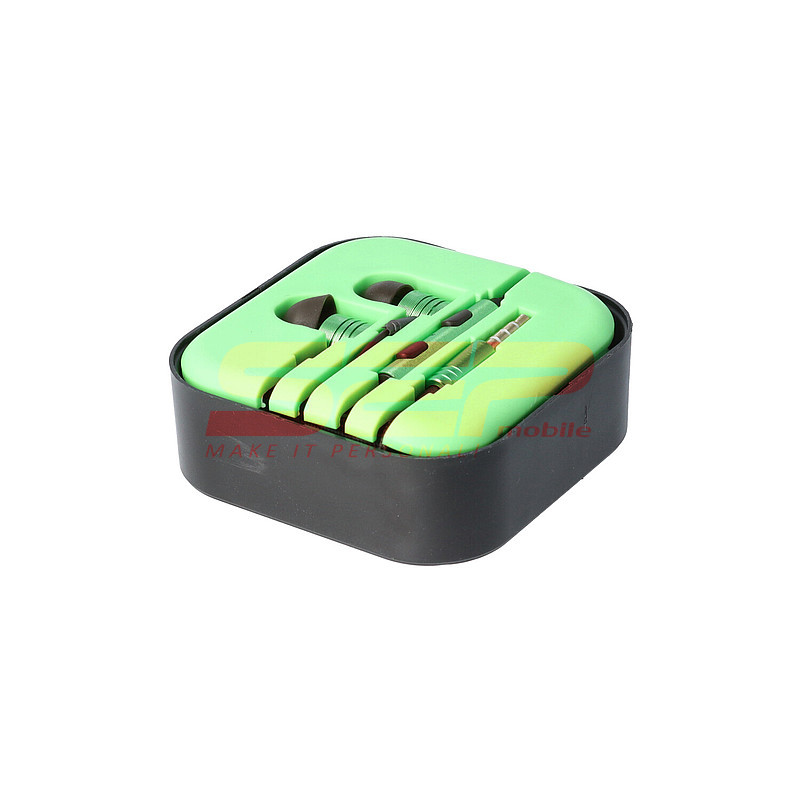 Casti audio In-Ear Stereo Metal universal 3,5mm GREEN