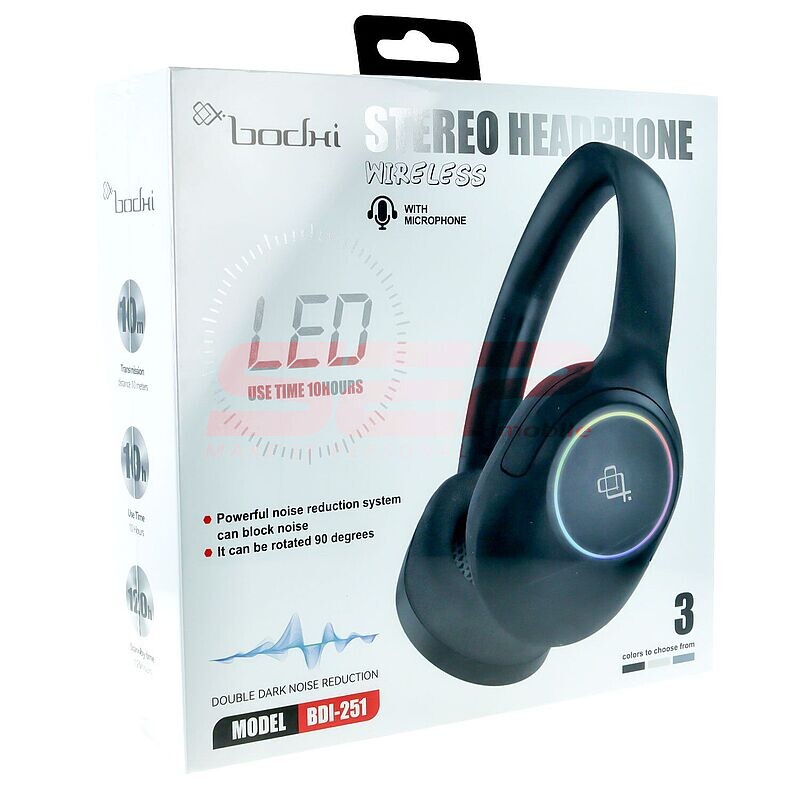 Casti audio Over the Ear cu microfon si LED Bodhi. BDI-251 APRICOT