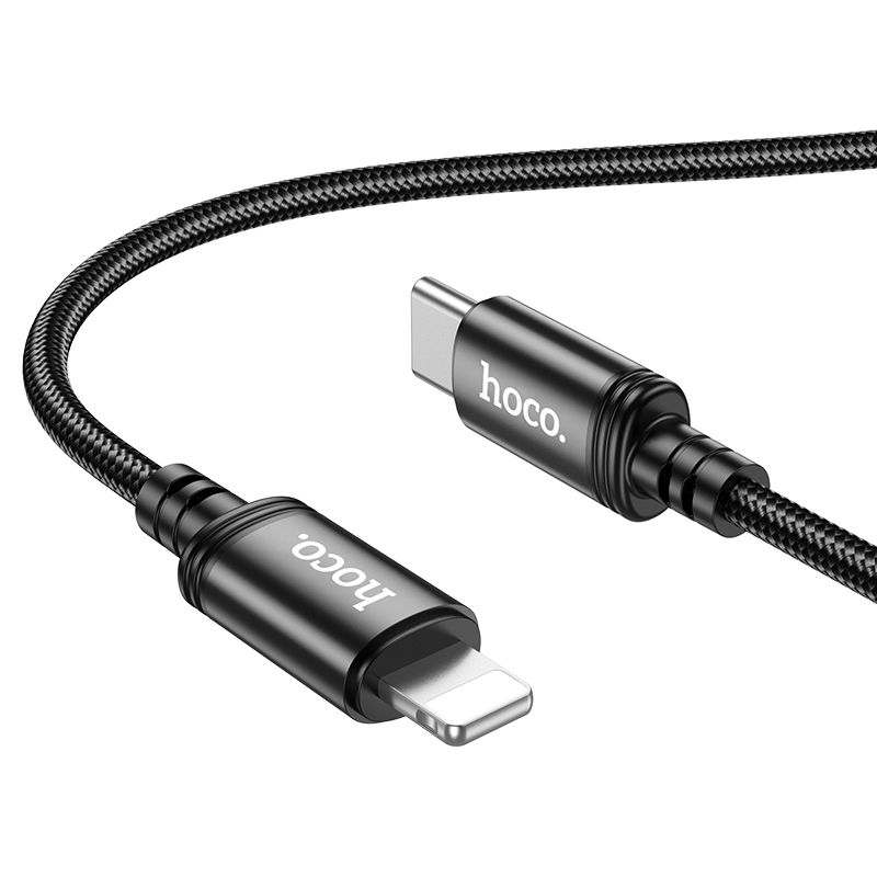 Cablu date și încărcare USB-C la Lightning, PD 2,4A, 27W, 2m, Hoco X89, negru