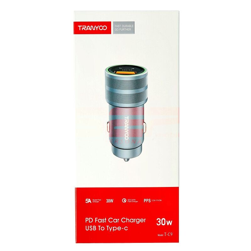 Incarcator auto PD 3.0 + QC 3.0 TRANYOO 30W T-C9
