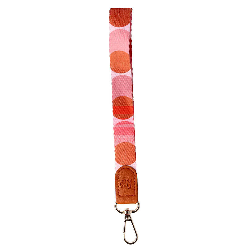 Accesoriu tip bratara textil cu carabina Pink Polka
