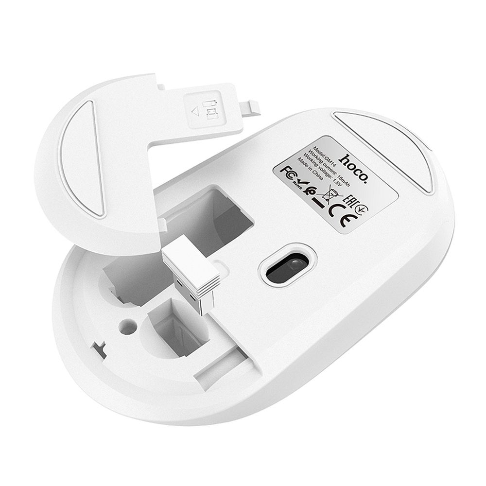 Mouse wireless hoco. 2,4G 1200 dpi GM14, alb