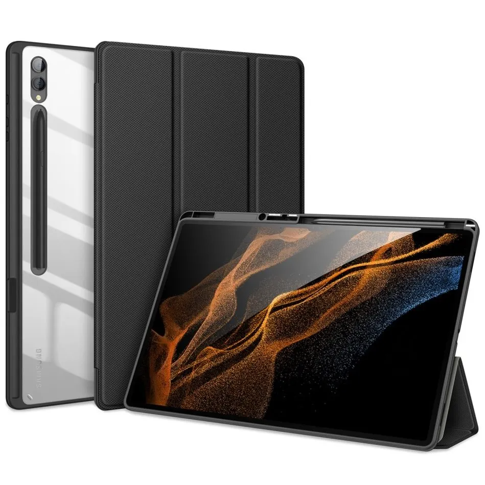 Husă flip cover Dux Ducis pentru Samsung Galaxy Tab S9 Ultra, neagră