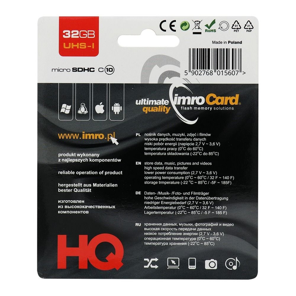 Card de memorie IMRO microSD 32GB 100MB/s clasa 10 UHS I