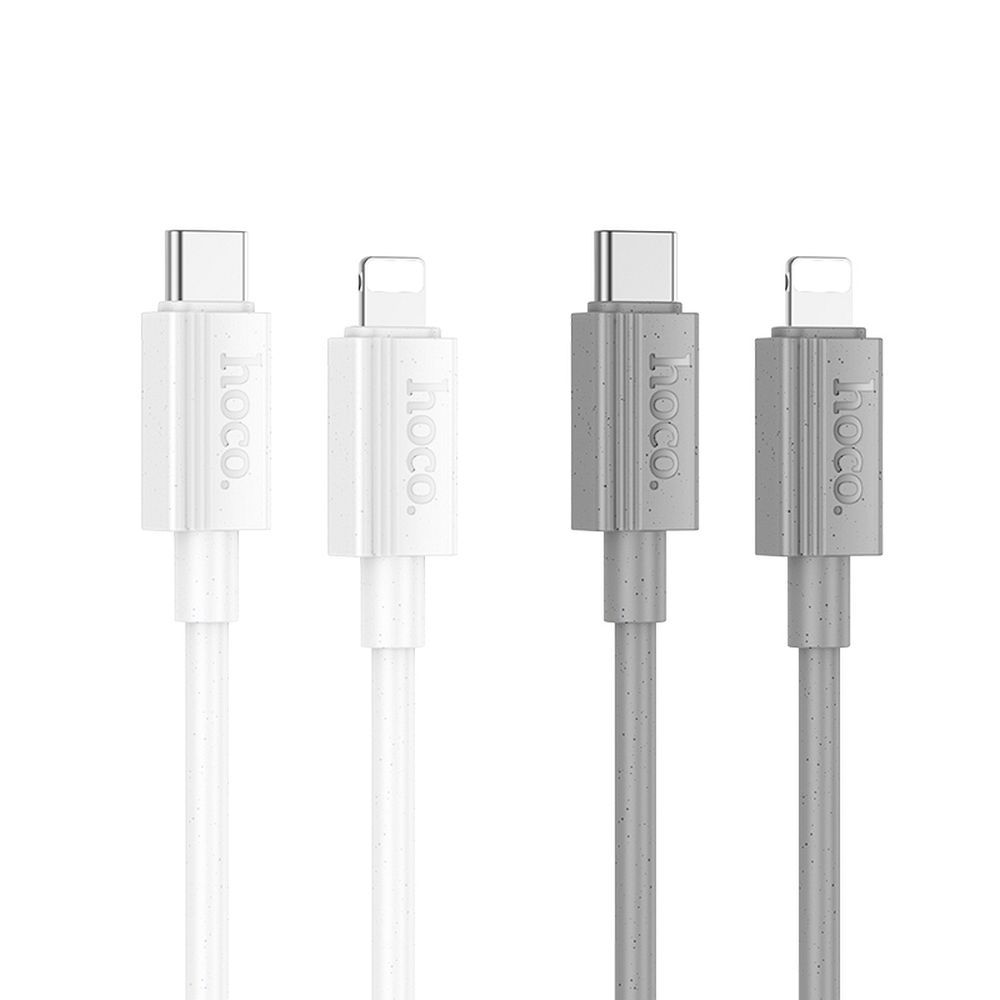 Cablu date și încărcare Hoco USB-C la Lightning, PD 27W, 1m, X107, alb