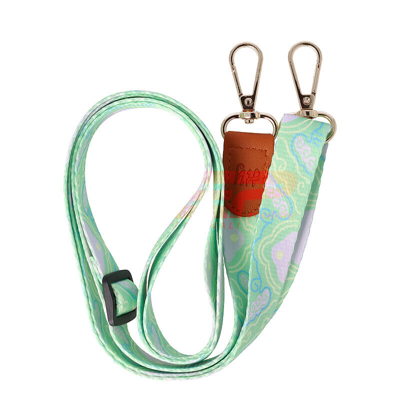 Snur textil dublu telefon mobil cu carabine Neon Tide