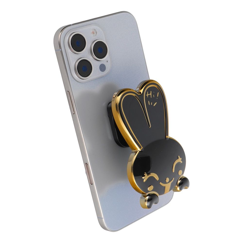 Suport telefon cu autoadeziv  RABBIT,  negru