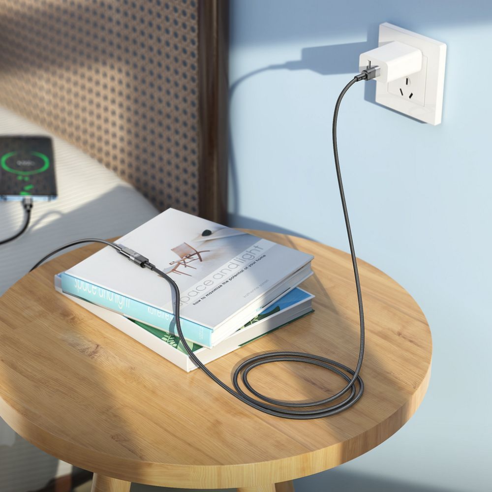 Adaptor OTG USB-C la USB-C (mamă-tată) 3A, Hoco U107, 1.2 m, negru