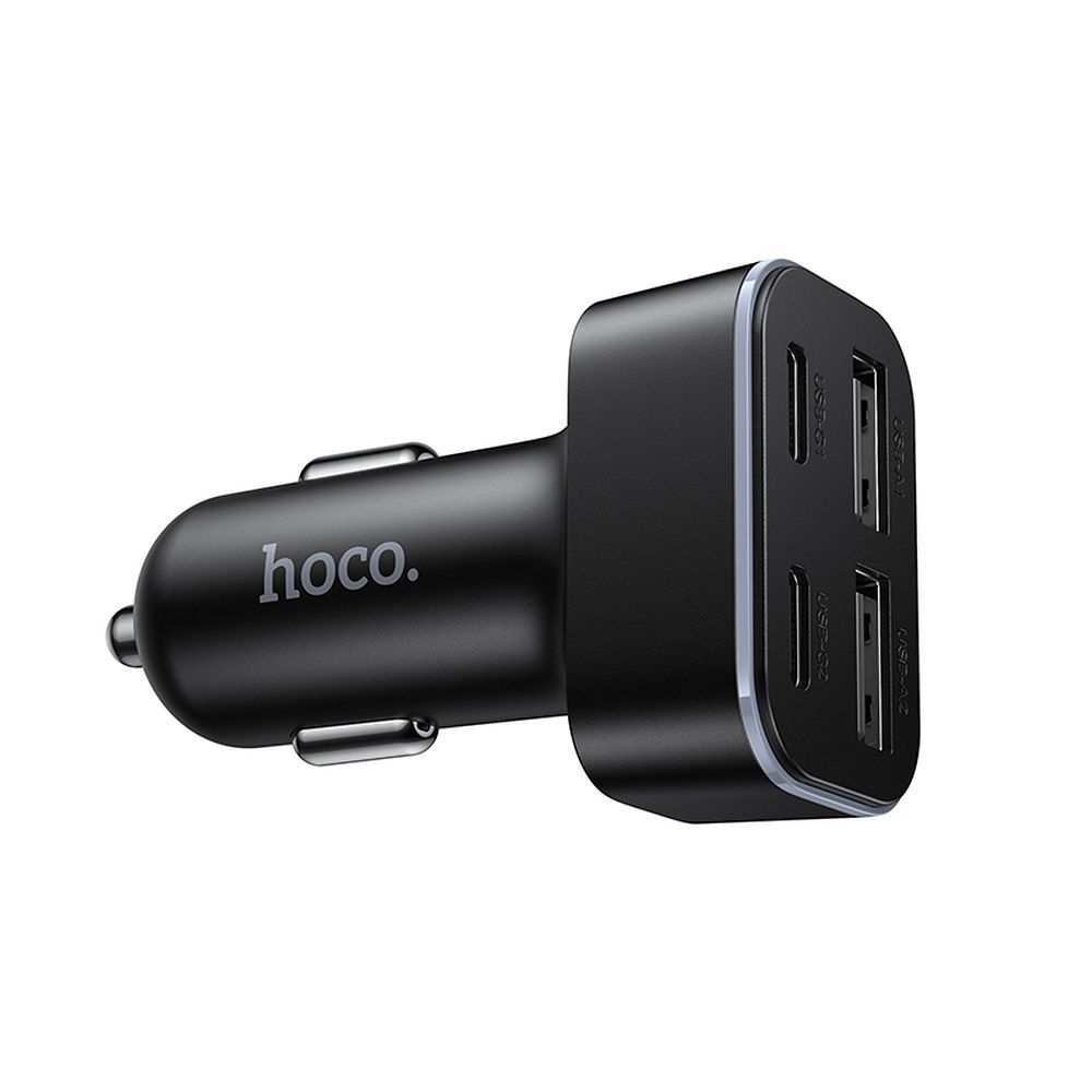 Încărcător auto 2xUSB A + 2xUSB C PD QC3.0, 42W, Hoco Z63, negru