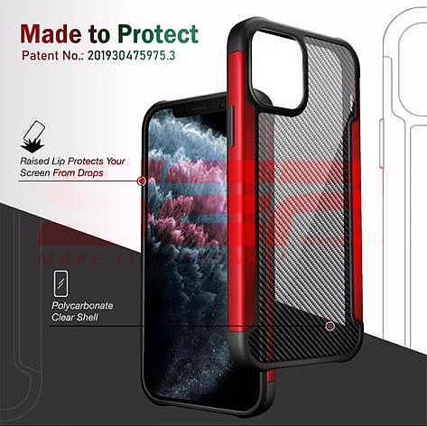 Toc TPU+PC Carbon Fiber Apple iPhone 11 Pro Max Silver
