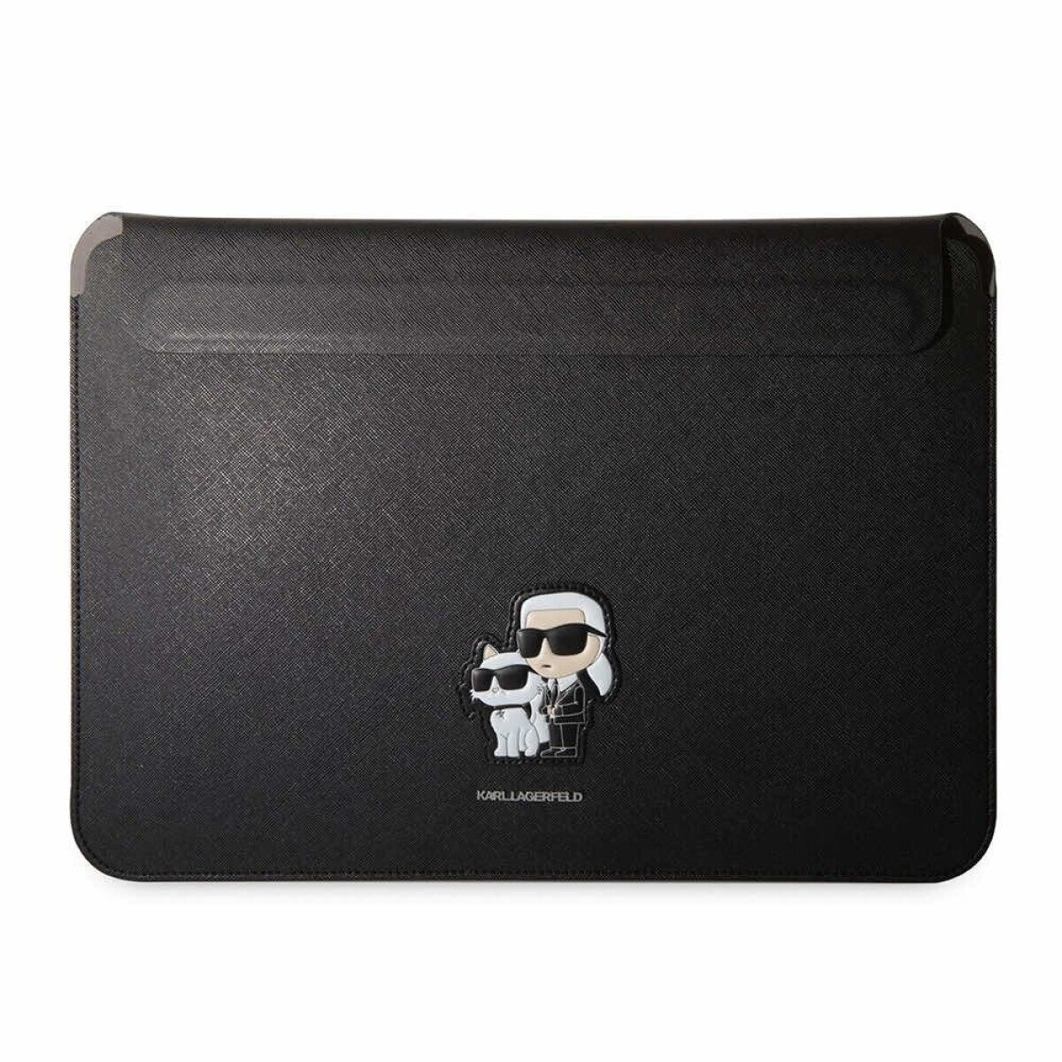Husă Laptop 13/14″ Karl Lagerfeld Saffiano, Karl & Choupette NFT, Negru (KLCS14SAKCPMK)