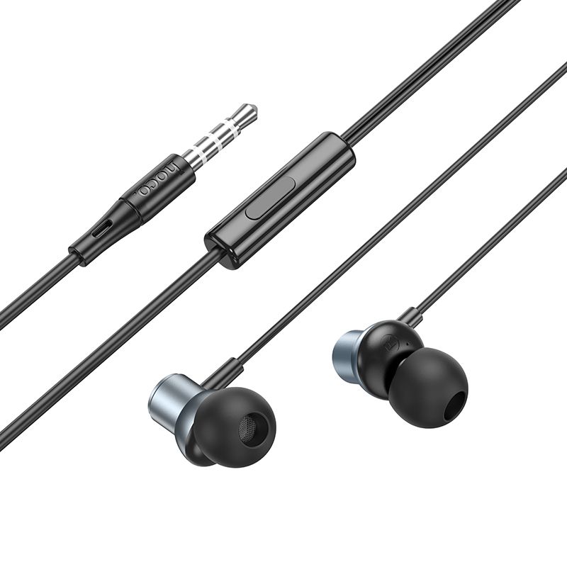 Căști cu fir Jack 3.5 mm, Hoco M110, gri metalic