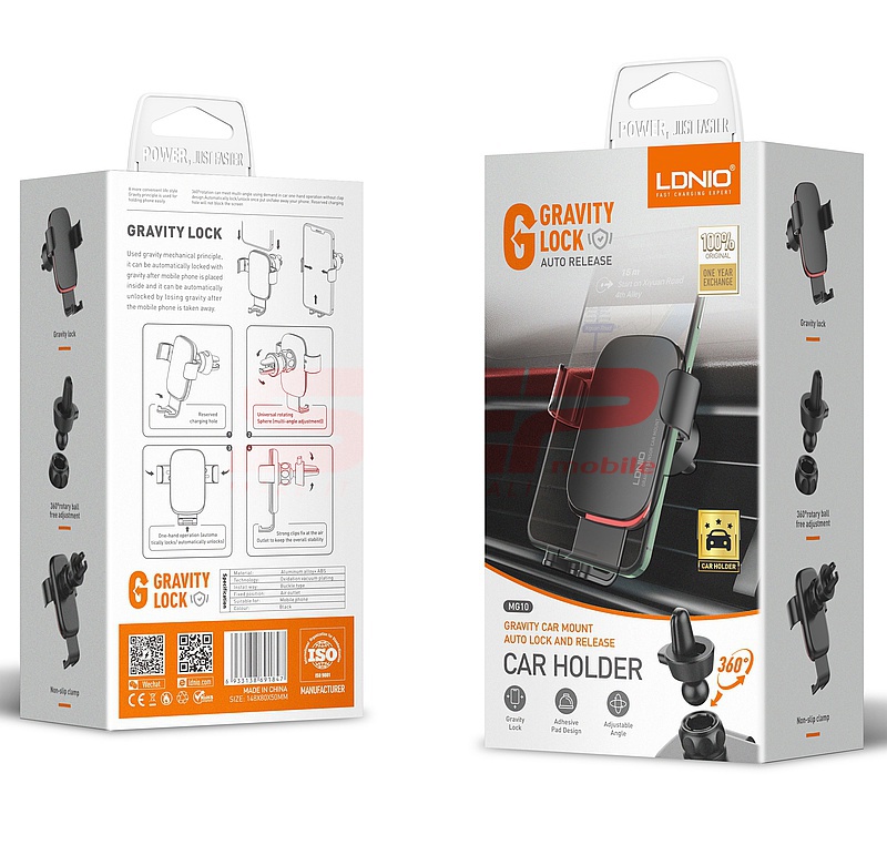 Suport auto Gravity LDNIO pentru grila de ventilatie MG10